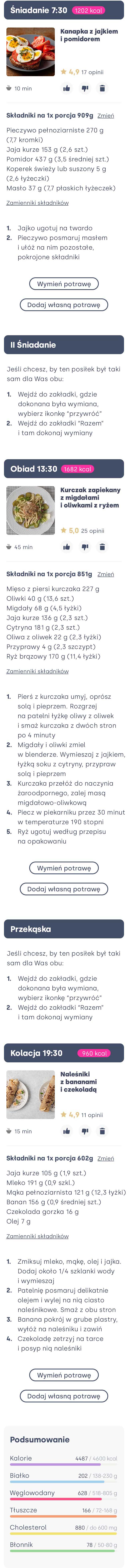 Przykładowy jadłospis diety dla dwojga -&nbsp;widok razem